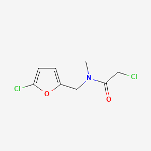 molecular formula C8H9Cl2NO2 B13770204 Acetamide, 2-chloro-N-((5-chloro-2-furanyl)methyl)-N-methyl- CAS No. 75228-82-9