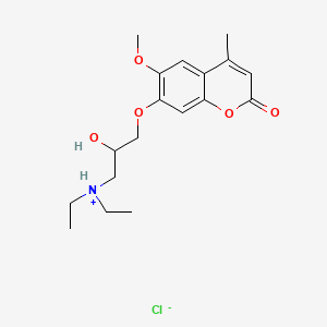 B13770256 7-(3-Diethylamino-2-hydroxypropoxy)-6-methoxy-4-methylcoumarin hydrochloride CAS No. 63480-90-0