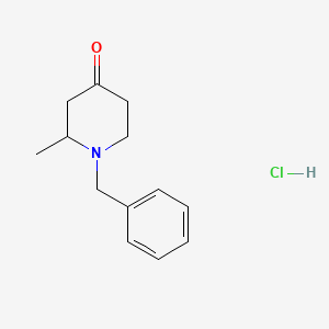 molecular formula C13H18ClNO B1377030 N-苄基-2-甲基哌啶-4-酮盐酸盐 CAS No. 1956341-35-7