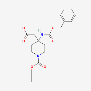 tert-Butyl 4-(((benzyloxy)carbonyl)amino)-4-(2-methoxy-2-oxoethyl)piperidine-1-carboxylate