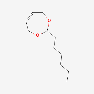 molecular formula C11H20O2 B13770340 1,3-Dioxepin, 2-hexyl-4,7-dihydro- CAS No. 61732-96-5