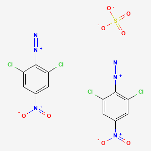 molecular formula C12H4Cl4N6O8S B13770346 2,6-dichloro-4-nitrobenzenediazonium;sulfate CAS No. 68391-45-7