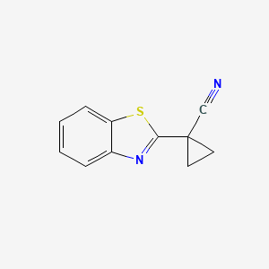 molecular formula C11H8N2S B1377035 1-(Benzo[D]thiazol-2-YL)cyclopropanecarbonitrile CAS No. 1699015-26-3