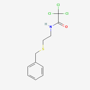 molecular formula C11H12Cl3NOS B13770395 Acetamide, N-(2-(benzylthio)ethyl)-2,2,2-trichloro- CAS No. 73664-34-3