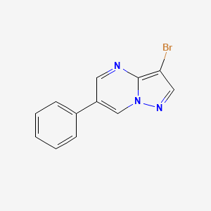molecular formula C12H8BrN3 B1377041 3-溴-6-苯基吡唑并[1,5-A]嘧啶 CAS No. 1039364-87-8