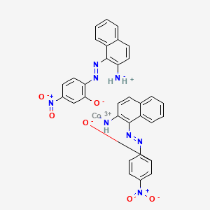 molecular formula C32H21CoN8O6 B13770428 Hydrogen bis(2-((2-amino-1-naphthyl)azo)-5-nitrophenolato(2-))cobaltate(1-) CAS No. 71566-34-2