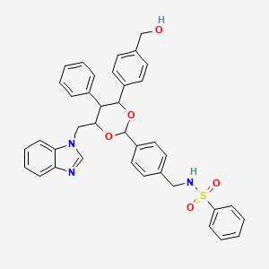 N-[[4-[4-(benzimidazol-1-ylmethyl)-6-[4-(hydroxymethyl)phenyl]-5-phenyl-1,3-dioxan-2-yl]phenyl]methyl]benzenesulfonamide