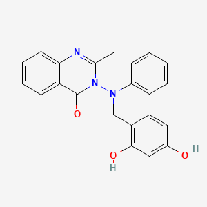 4(3H)-Quinazolinone, 3-(((2,4-dihydroxyphenyl)methyl)phenylamino)-2-methyl-