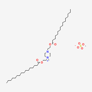 molecular formula C42H84N2O8S B13770560 Piperazinium, 1-methyl-1,4-bis[2-[(1-oxohexadecyl)oxy]ethyl]-, methyl sulfate CAS No. 65060-30-2
