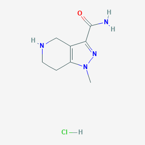 molecular formula C8H13ClN4O B1377058 1-Methyl-4,5,6,7-tetrahydro-1H-pyrazolo[4,3-c]pyridine-3-carboxamide hydrochloride CAS No. 1420661-94-4