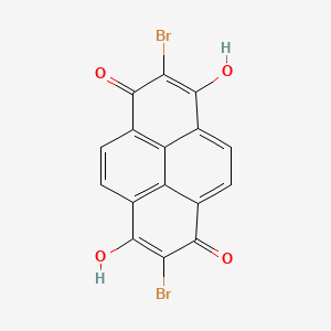 molecular formula C16H6Br2O4 B13770612 1,8-Pyrenedione, 2,7-dibromo-3,6-dihydroxy- CAS No. 68109-93-3