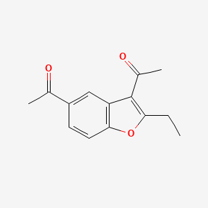 molecular formula C14H14O3 B1377064 1-(5-Acetyl-2-ethyl-1-benzofuran-3-yl)ethan-1-one CAS No. 1423025-29-9
