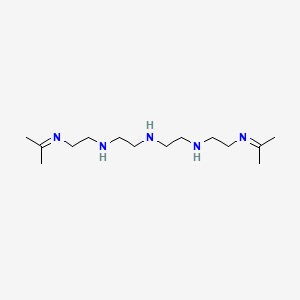 molecular formula C14H31N5 B13770656 1,2-Ethanediamine, N-[2-[(1-methylethylidene)amino]ethyl]-N'-[2-[[2-[(1-methylethylidene)amino]ethyl]amino]ethyl]- CAS No. 57137-50-5