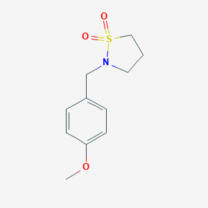 molecular formula C11H15NO3S B137707 2-(4-甲氧基苄基)异噻唑烷-1,1-二氧化物 CAS No. 158089-76-0
