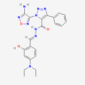 3-(4-amino-1,2,5-oxadiazol-3-yl)-N-[(E)-[4-(diethylamino)-2-hydroxyphenyl]methylideneamino]-5-phenyltriazole-4-carboxamide