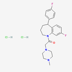 1H-1-Benzazepine, 2,3,4,5-tetrahydro-8-fluoro-5-(4-fluorophenyl)-1-((4-methyl-1-piperazinyl)acetyl)-, dihydrochloride