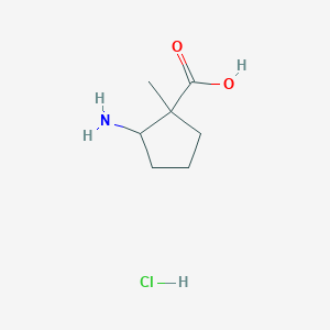 molecular formula C7H14ClNO2 B1377092 2-Amino-1-methylcyclopentane-1-carboxylic acid hydrochloride CAS No. 1423024-83-2