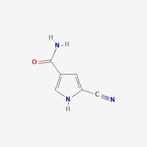molecular formula C6H5N3O B1377100 5-氰基-1H-吡咯-3-甲酰胺 CAS No. 1443980-87-7