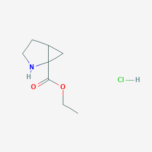 molecular formula C8H14ClNO2 B1377102 Ethyl 2-azabicyclo[3.1.0]hexane-1-carboxylate hydrochloride CAS No. 1427380-41-3