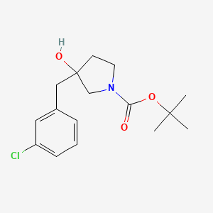 molecular formula C16H22ClNO3 B1377111 Tert-butyl 3-[(3-chlorophenyl)methyl]-3-hydroxypyrrolidine-1-carboxylate CAS No. 1427380-78-6