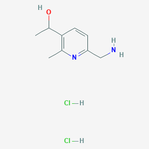 molecular formula C9H16Cl2N2O B1377116 1-[6-(Aminomethyl)-2-methylpyridin-3-yl]ethan-1-ol dihydrochloride CAS No. 1427380-71-9