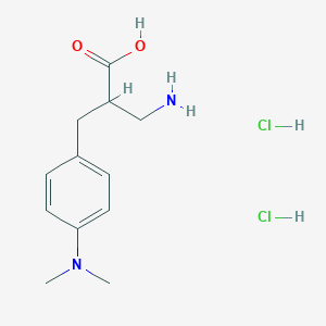 molecular formula C12H20Cl2N2O2 B1377126 3-Amino-2-{[4-(dimethylamino)phenyl]methyl}propanoic acid dihydrochloride CAS No. 1427380-32-2