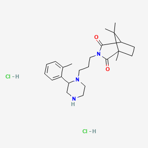 3-Azabicyclo(3.2.1)octane-2,4-dione, 1,8,8-trimethyl-3-(3-(4-(2-methylphenyl)-1-piperazinyl)propyl)-, dihydrochloride