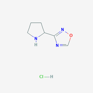 molecular formula C6H10ClN3O B1377142 3-(Pyrrolidin-2-yl)-1,2,4-oxadiazole hydrochloride CAS No. 1423033-80-0