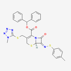 (R,E)-benzhydryl 3-((1-methyl-1H-tetrazol-5-ylthio)methyl)-8-oxo-7-(p-tolylthioimino)-5-thia-1-azabicyclo[4.2.0]oct-2-ene-2-carboxylate