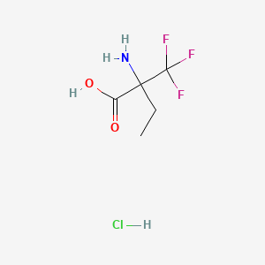 molecular formula C5H9ClF3NO2 B1377154 2-Amino-2-(trifluoromethyl)butanoic acid hydrochloride CAS No. 1427379-54-1