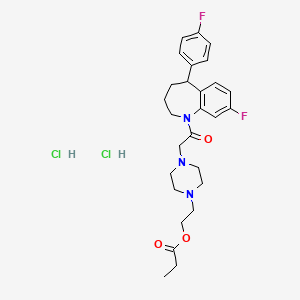 1H-1-Benzazepine, 2,3,4,5-tetrahydro-8-fluoro-5-(4-fluorophenyl)-1-((4-(2-(1-oxopropoxy)ethyl)-1-piperazinyl)acetyl)-, dihydrochloride