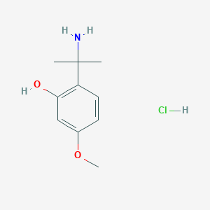 molecular formula C10H16ClNO2 B1377157 2-(2-Aminopropan-2-yl)-5-methoxyphenol hydrochloride CAS No. 1423033-46-8
