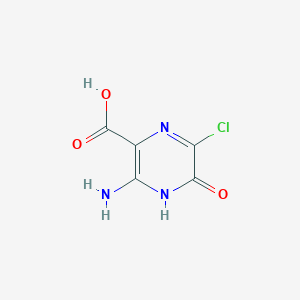 molecular formula C5H4ClN3O3 B1377159 3-Amino-6-chloro-5-hydroxypyrazine-2-carboxylic acid CAS No. 14317-42-1