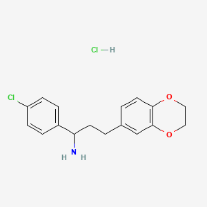 [1-(4-Chlorophenyl)-3-(2,3-dihydro-1,4-benzodioxin-7-yl)propyl]azaniumchloride