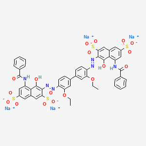 Tetrasodium 3,3-((3,3-diethoxy(1,1-biphenyl)-4,4-diyl)bis(azo))bis(5-(benzoylamino)-4-hydroxynaphthalene-2,7-disulphonate)