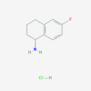 molecular formula C10H13ClFN B1377193 6-Fluoro-1,2,3,4-tetrahydro-naphthalen-1-ylamine hydrochloride CAS No. 1373223-69-8