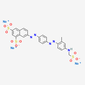 B13772065 1,3-Naphthalenedisulfonic acid, 7-((4-((2-methyl-4-((sulfomethyl)amino)phenyl)azo)phenyl)azo)-, trisodium salt CAS No. 68084-12-8