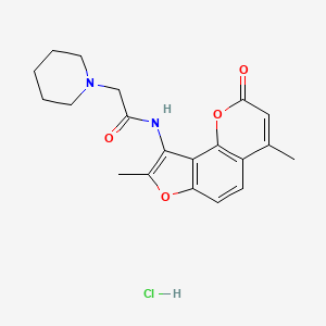 Acetamide, N-(4,8-dimethyl-2-oxo-2H-furo(2,3-h)-1-benzopyran-9-yl)-2-piperidinyl-, hydrochloride