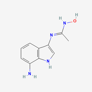 molecular formula C10H12N4O B13772271 N'-(7-amino-1H-indol-3-yl)-N-hydroxyethanimidamide CAS No. 7632-15-7