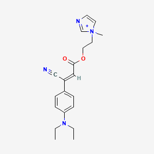 molecular formula C20H25N4O2+ B13772316 2-(1-methylimidazol-1-ium-1-yl)ethyl (Z)-3-cyano-3-[4-(diethylamino)phenyl]prop-2-enoate 