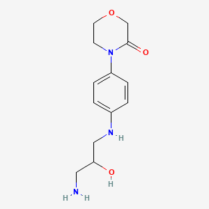 molecular formula C13H19N3O3 B1377254 3-Morpholinone, 4-[4-[[(2S)-3-amino-2-hydroxypropyl]amino]phenyl]- CAS No. 1403383-56-1