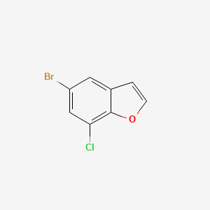 molecular formula C8H4BrClO B1377258 5-溴-7-氯苯并呋喃 CAS No. 1194375-29-5