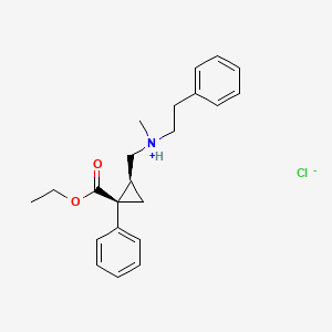 Cyclopropanecarboxylic acid, 2-((methyl(2-phenylethyl)amino)methyl)-1-phenyl-, ethyl ester, hydrochloride, cis-