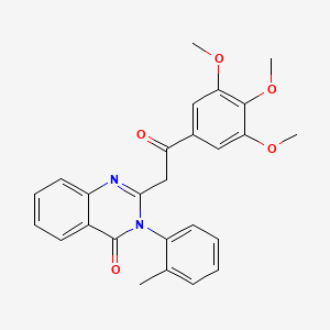 4(3H)-Quinazolinone, 3-(2-methylphenyl)-2-(2-oxo-2-(3,4,5-trimethoxyphenyl)ethyl)-