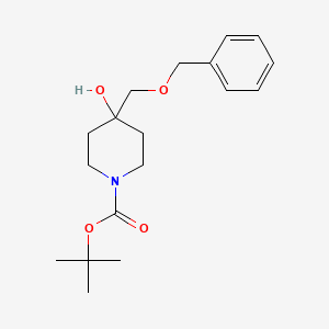 molecular formula C18H27NO4 B1377270 Tert-butyl 4-[(benzyloxy)methyl]-4-hydroxypiperidine-1-carboxylate CAS No. 1345728-48-4