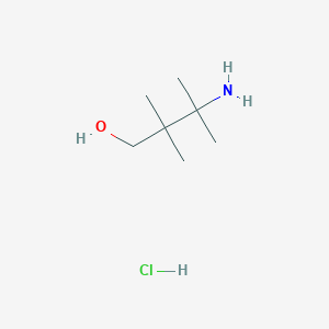 molecular formula C7H18ClNO B1377281 3-Amino-2,2,3-trimethylbutan-1-ol hydrochloride CAS No. 1376315-00-2