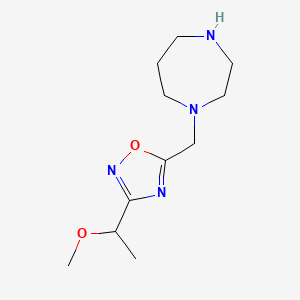 molecular formula C11H20N4O2 B1377287 1-{[3-(1-甲氧基乙基)-1,2,4-噁二唑-5-基]甲基}-1,4-二氮杂辛烷 CAS No. 1376367-37-1
