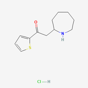 molecular formula C12H18ClNOS B1377288 2-(Azepan-2-yl)-1-(thiophen-2-yl)ethan-1-one hydrochloride CAS No. 1384428-79-8
