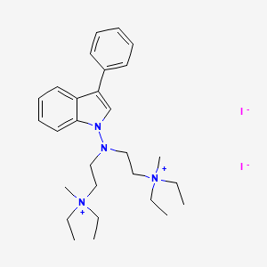 Ammonium, (N-(3-phenyl-1-indolyl)iminodiethylene)bis(diethylmethyl-, diiodide