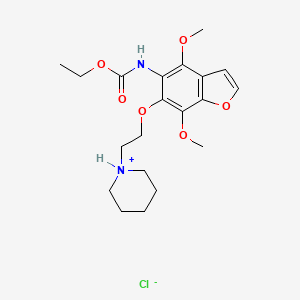 ethyl N-[4,7-dimethoxy-6-(2-piperidin-1-ium-1-ylethoxy)-1-benzofuran-5-yl]carbamate;chloride